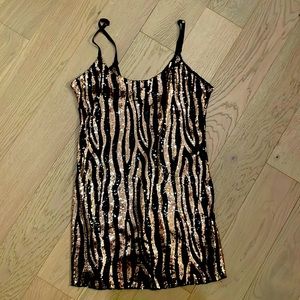 Brown and Black Free People sequined tank top